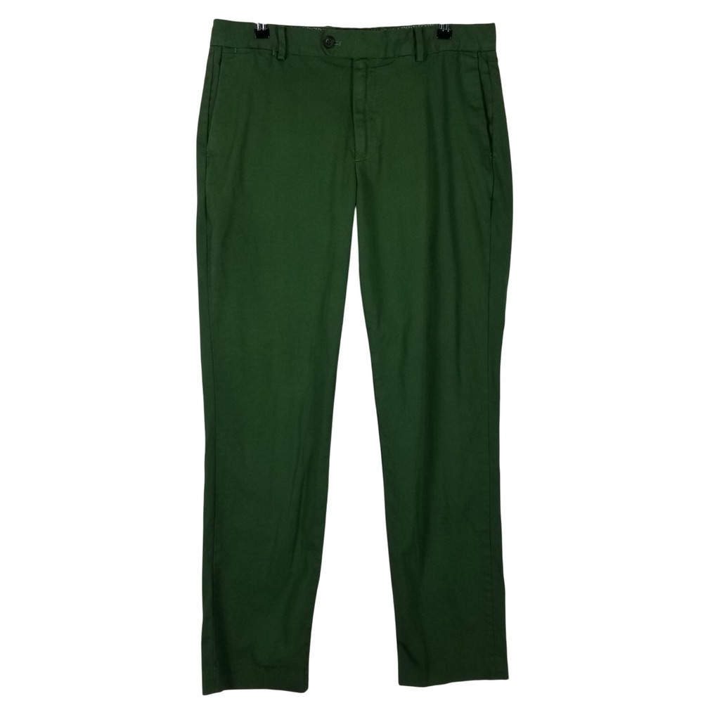 Bonobos Chinos Mens 34/32 Green Slim Fit Cotton Stretch Trousers Pants